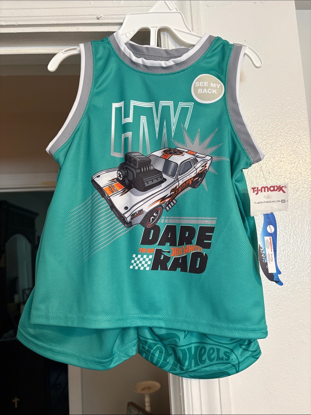 Hot Wheels Boys Teal Matching Tank and Shorts Set - TJ Maxx